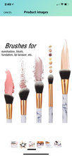 Load image into Gallery viewer, Sophisticated Marble Makeup Brush Set With Cosmetic Bag and Beauty Blender
