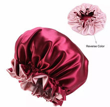 Load image into Gallery viewer, Reversible Solid Color Large Ruffle Satin Crowns
