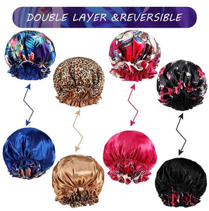 Reversible Print Large Ruffle Satin Crowns